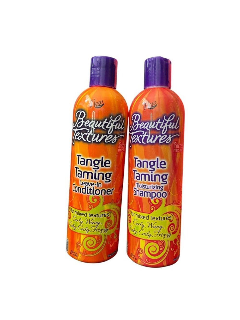 Set Of 2 Beautiful Textures Tangle Taming Shampoo & Conditioner 12oz, NOS